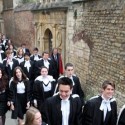 Students at Cambridge University walk to the Senate House to receive their degrees. 'If you give everyone in disadvantaged schools the very highest standard of education, you improve lives collectively.' Photograph: Geoffrey Robinson/Rex Features